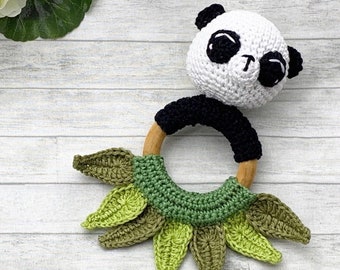 Panda Rattle, Baby Photo Prop, Baby Announcement