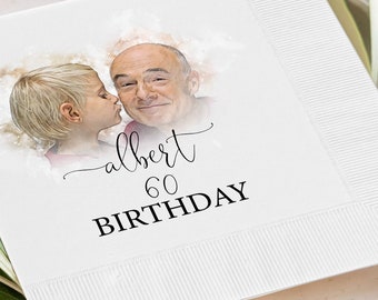 60th Birthday Napkins Personalized Gifts for Him  60th Birthday Part 60th Birthday Decor 60th Birthday Decorations 60th Party Decorations