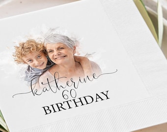 60th Birthday Napkins Personalized Gifts for Her 60th Birthday Part 60th Birthday Decor 60th Birthday Decorations 60th Party Decorations