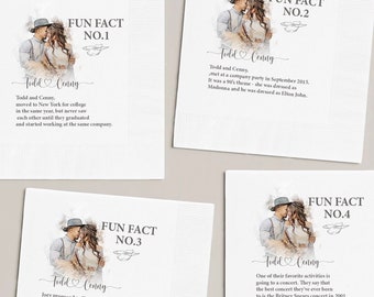 Personalized Napkins Wedding Decor Bridal Shower Games Napkins Wedding Favors Fun Facts Engagement Decorations Trivia Napkins Cocktail