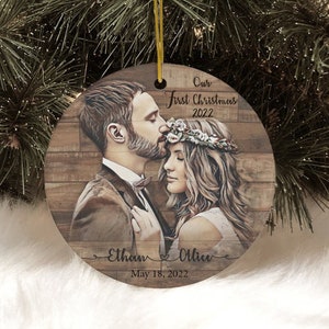 Personalized First Christmas Tree Ornament 2023 Personalized Ornament Custom Photo Ornament Unique Ornament Married Gift Holiday Decor