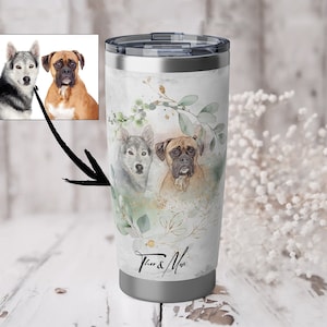 Personalized Gift for Mom Gift Custom Pet Portrait Dog Memorial Gift Dog Tumbler Accessories for Mom Photo Gift For Pet Owner Dog Lover Gift