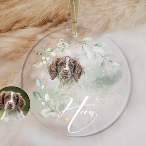 Personalized Pet Portrait Christmas Ornament Custom Dog Portrait Christmas Gift Dog Ornament Puppy First Christmas Personalized Ornament