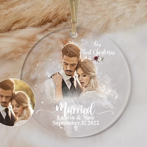 Married Ornament , Wedding Gift , Wedding Date ornament , Calendar, Anniversary Gift , Our First Christmas , Newlywed Gift , Engagement Gift
