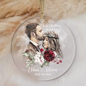 Personalized Ornament Custom Photo Ornament Married Gift Couple Personalized First Christmas Mr Mrs Christmas Tree Ornament Holiday Decor
