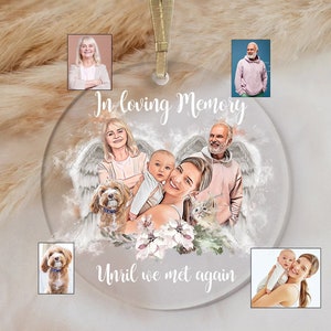 Angel Wings Christmas Ornament Custom Photo Ornament Memorial Ornament Personalized Ornament Remembrance  Picture Ornament Family Ornament