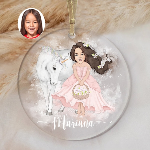 Unicorn Ornament 2023 Personalized Unicorn Birthday Christmas Ornament Custom Ornament Photo Ornament Picture Ornament Kids Gift for Girl