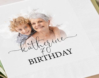 70th Birthday Napkins Personalized Gifts for Her 70 Birthday Party 70th Birthday Decor 70th Birthday Decorations 70th Party Decorations