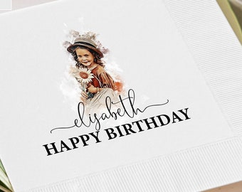 custom portrait from photo birthday napkins for women birthday party napkins personalized napkins plates custom serviette logo napkins