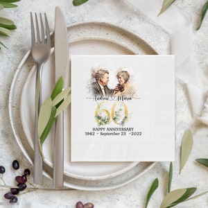 50th Anniversary Napkins Personalized Napkins Party Decorations Custom Wedding Napkins 50th Anniversary Gifts for Parent Gifts for Couple K image 4