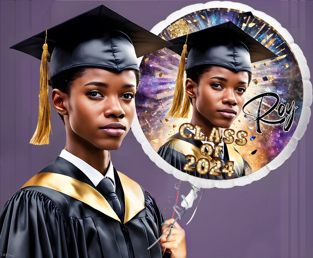 Personalized graduation balloons class of 2024 custom photo and name