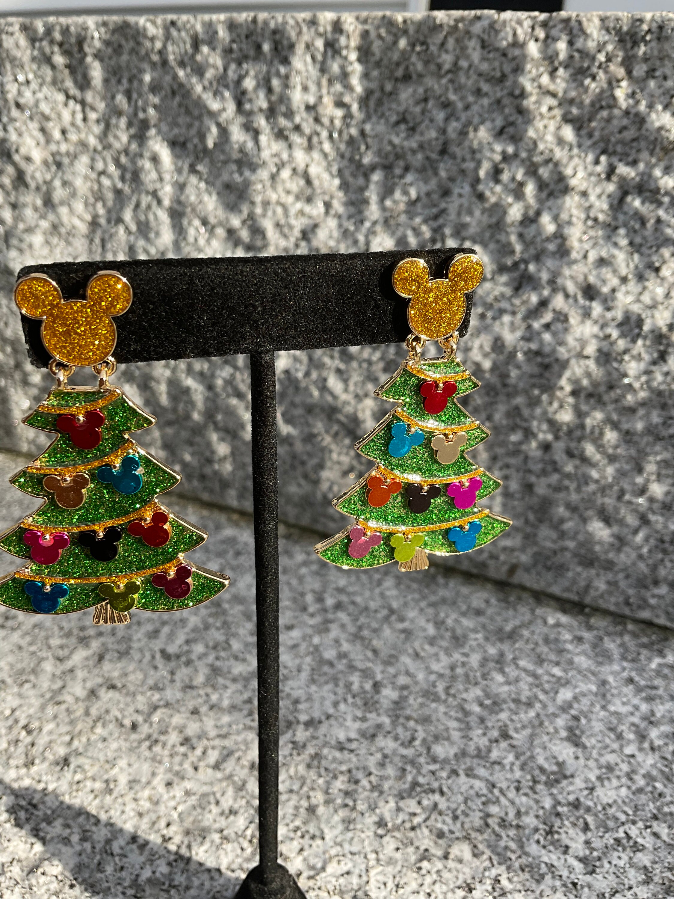 Disney Baublebar Mickey Mouse Christmas Tree Earrings Etsy