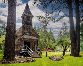 Landscape, Oregon, Ghost town, Wall Art, Fine Art Photography, Architecture, Church, Canvas, Livingroom, Bedroom, Office, Office Walls