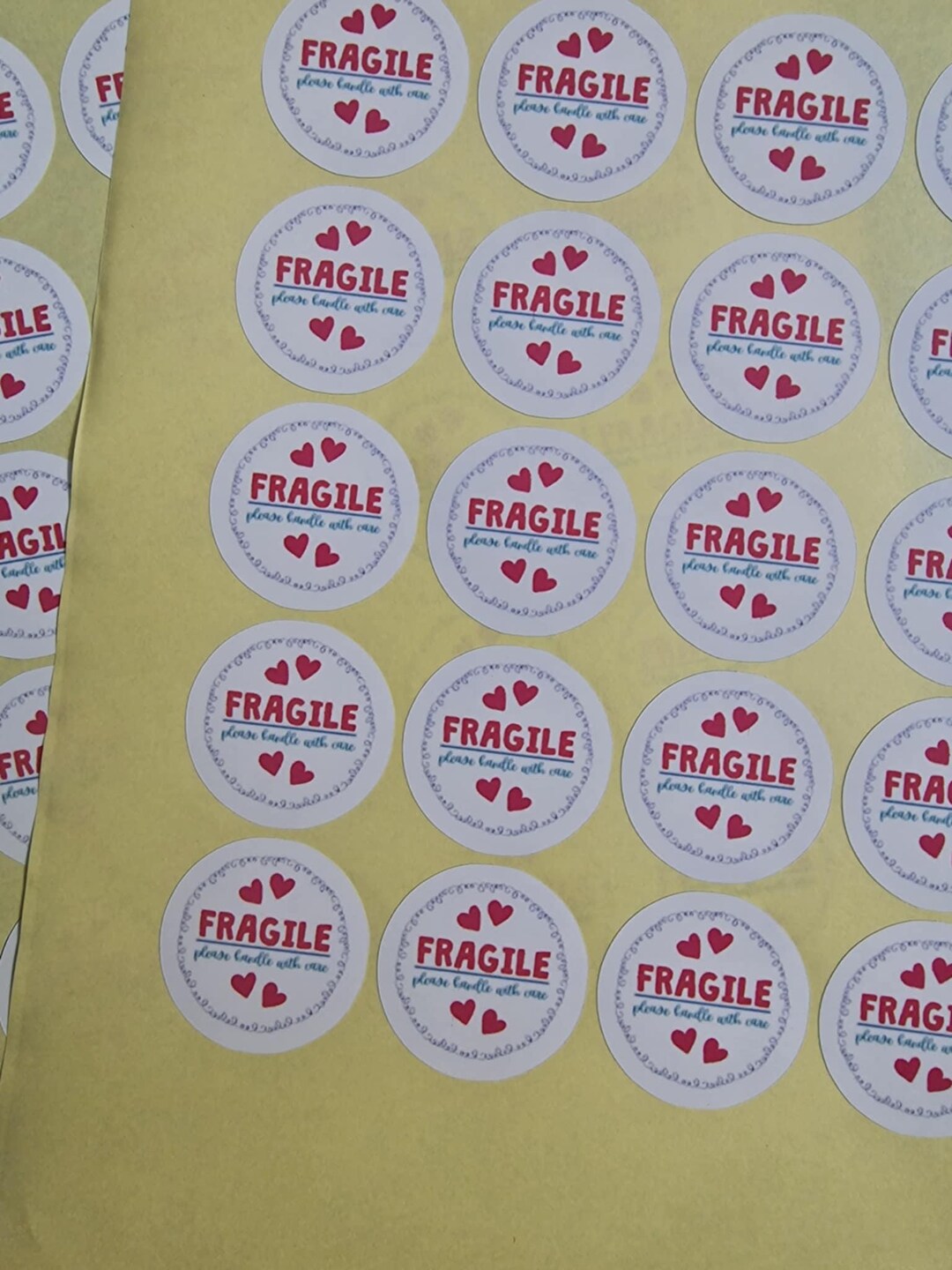 Care Label Sticker Fragile Handle With Care Label Sticker 20 per Sheet Style 2 - Etsy