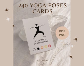 240 Yoga Poses Printable Cards | Hatha Ashtanga Resource (PDF PNG Download)