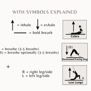 Moon Salutation Flow Yoga-Schritte, vorgefertigte Yoga-Klasse, mit Hinweisen, Atemanleitungen, Sanskrit-Namen, druckbare PDF-PNG-Dateien Bild 6