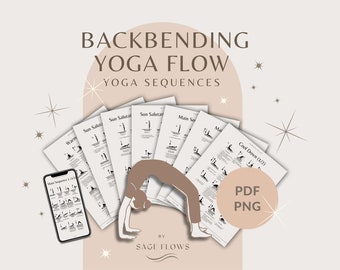 Backbending Yoga Flow, 60-Minute Yoga Class, PDF & PNG Files
