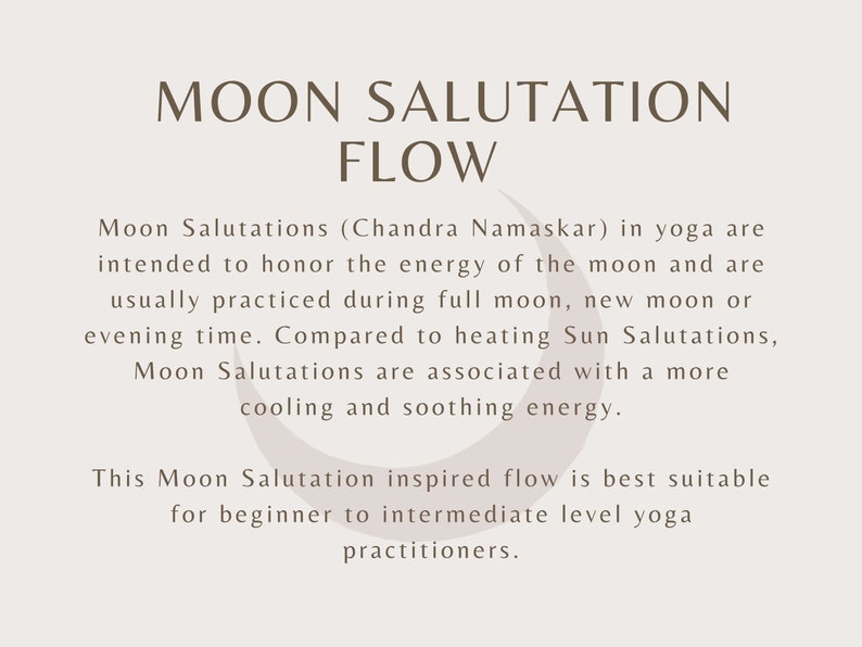 Moon Salutation Yoga Sequences | Printable Flow Class | Evening Yoga ...