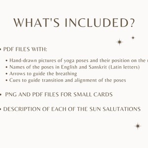 10 Thematic Sun Salutations Yoga Sequences, with cues, breathing guidance, Sanskrit names, printable PDF PNG files zdjęcie 9