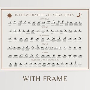 92 Intermediate Level Yoga Poses Poster, Hatha and modern asanas, with Sanskrit names, categories of yoga poses guidance, PNG and PDF files image 4