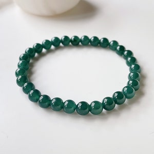 Certified Natural Blue Guatemalan Jadeite Bracelet, Type A, Bead Size 6mm, Fit up to 6.25”