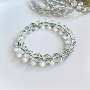 AAAA Natural Green Rutilated/Tourmaline Quartz Bracelet, High Grade, Energy Stone