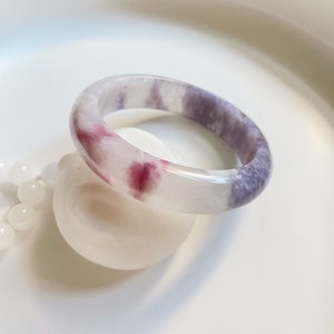 59.8mm Natural Plum-Blossom (Rubellite-in-Lepidolite) Tourmaline Bangle, Purple/Pink, Very Rare, BQ10