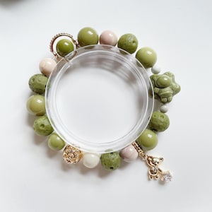 Natural Matcha Alashan Agate Bracelets, Astronaut/Spaceman, Meteorite (Size customization Available), MC01