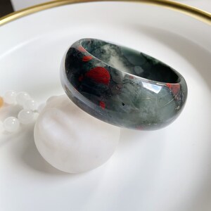 63.8mm Natural Dragon Blood Stone/Crystal, Rare, Wide Bangle, 63.8x29.6x9.2mm, LX07