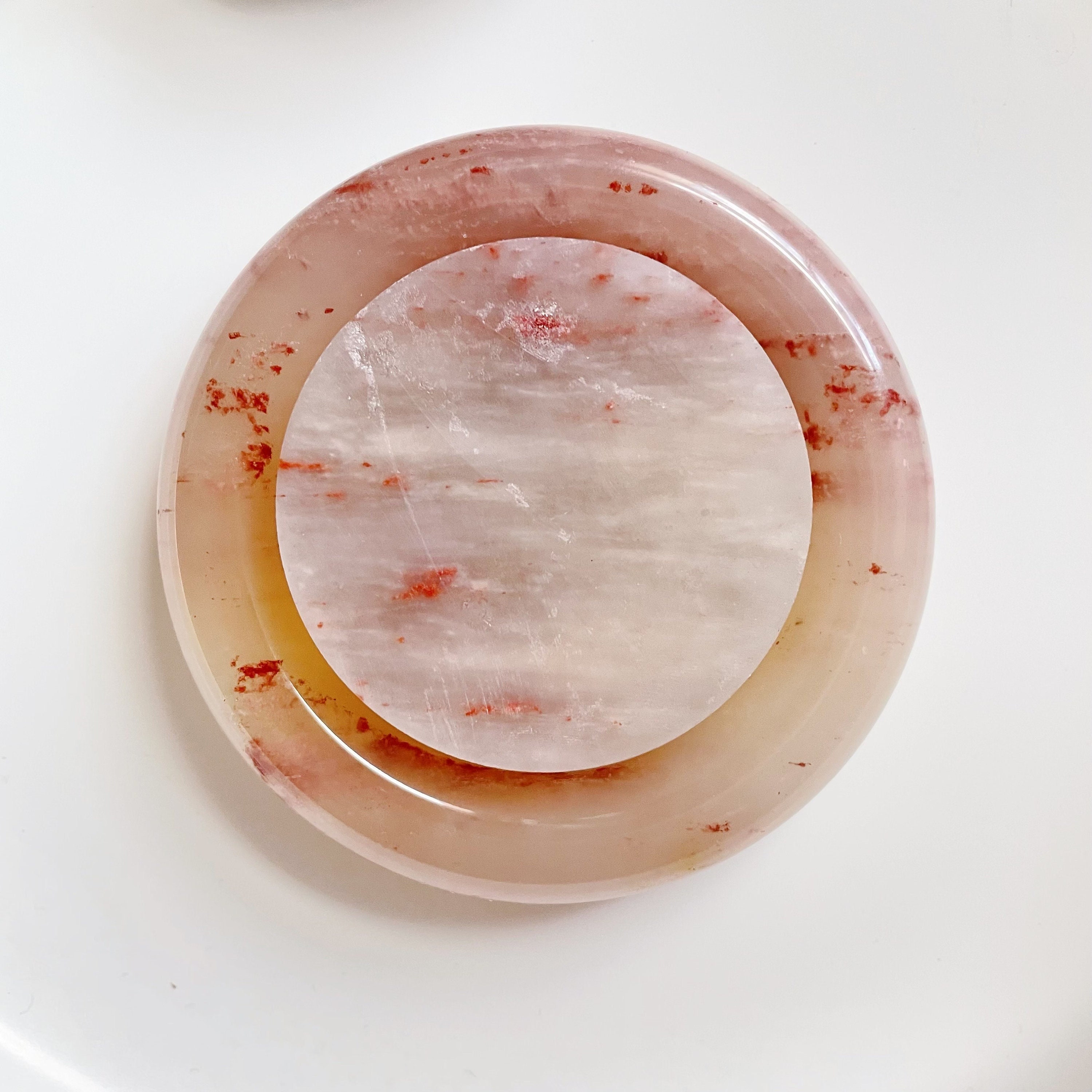 58.8mm Natural Pink Quartzite Jade Bangle SET (shetai Jade
