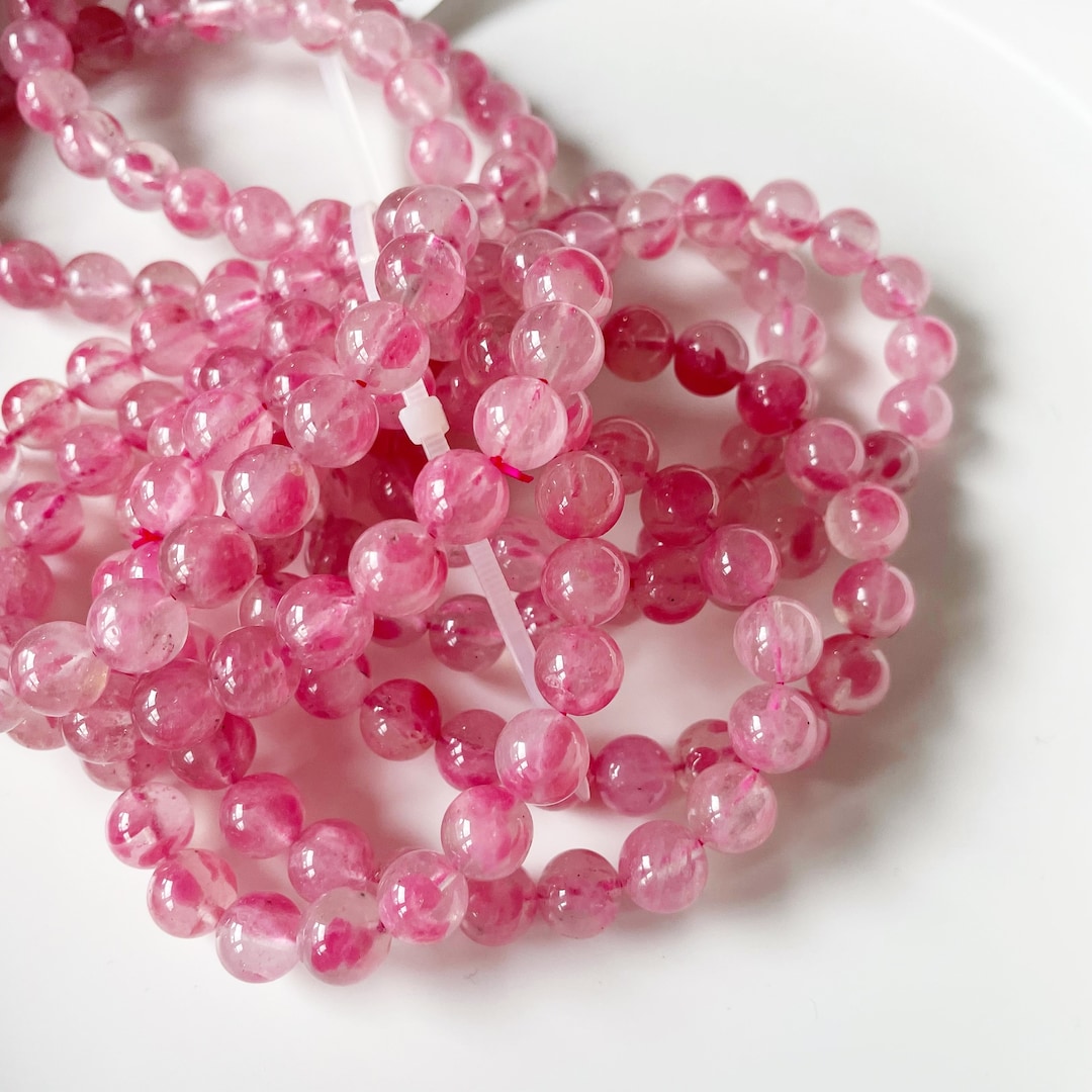 Gradeaaa Natural Icy Rhodonite Bracelet, Sakura Rain Rhodonite - Etsy
