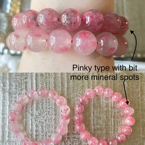 Gradeaa Natural Icy Rhodonite Bracelet, Sakura Rain Rhodonite - Etsy