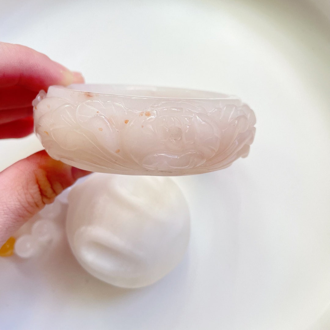 58.1mm Hand-sculpted Natural Quartzite Jade Bangle (jinsiyu/金丝玉 ...