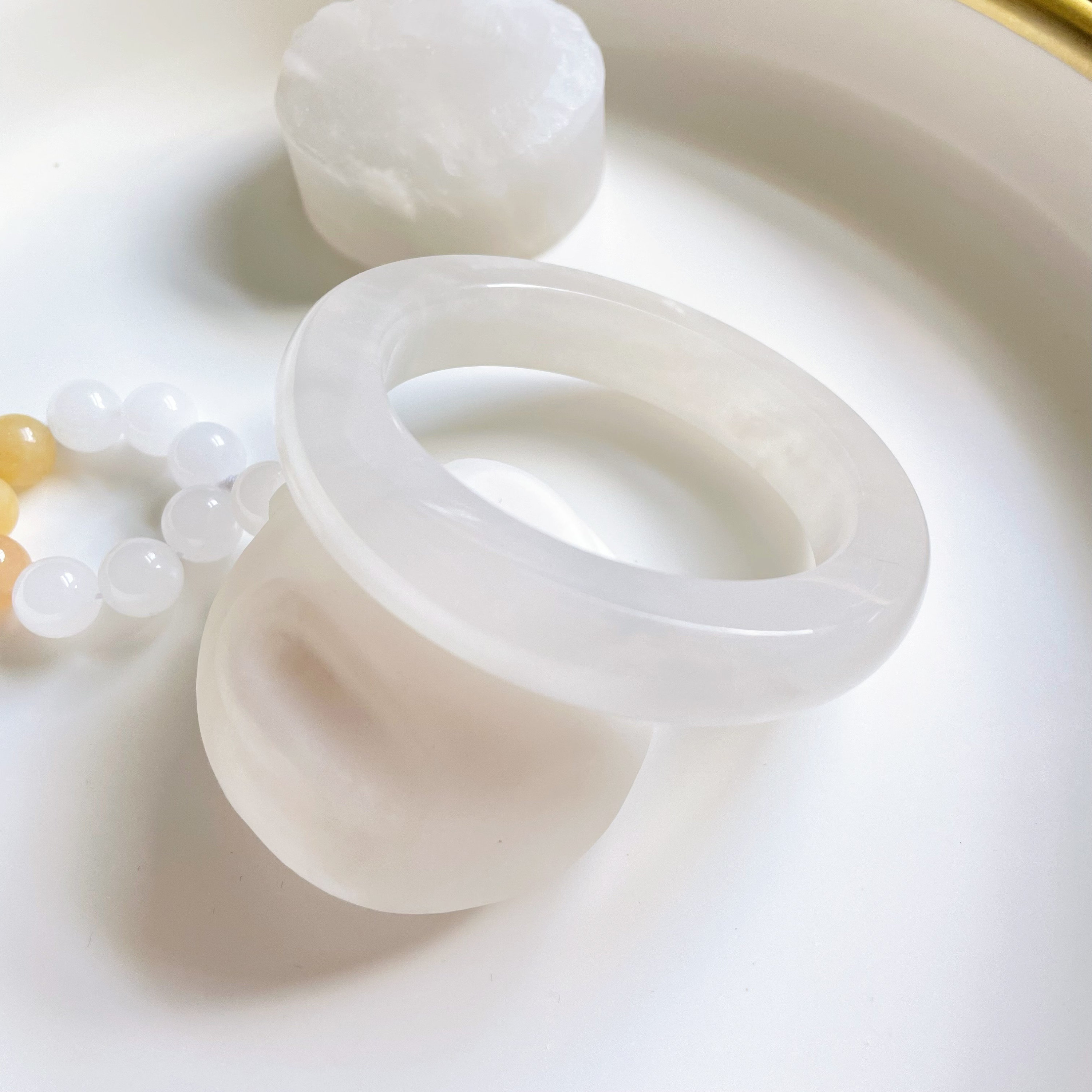 55.5mm Natural Quartzite Jade Bangle SET (shetai Jade/shetaicui