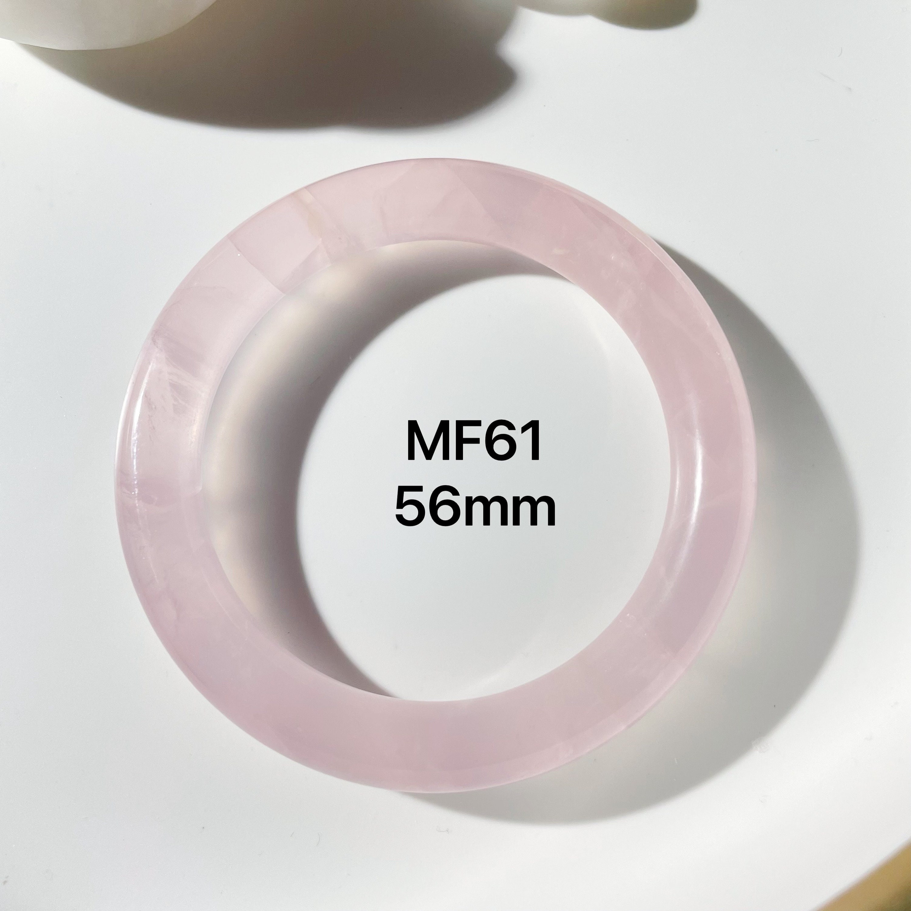 56mm Natural Madagascar Pink Crystal Bangle, High Transparency