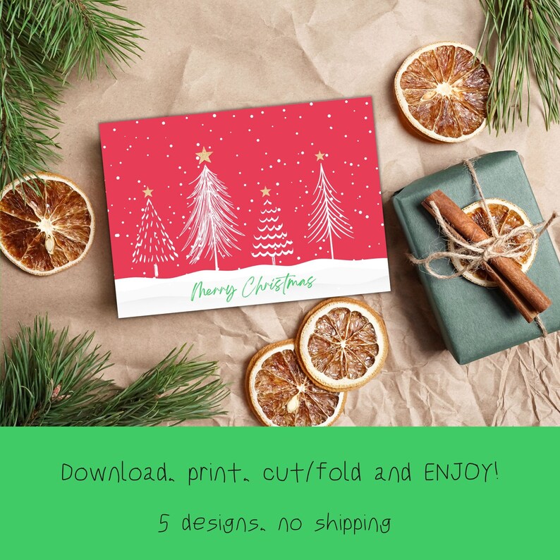 Christmas Card Printables, Printable Holiday Cards, Happy Holidays Card, Cute Christmas Cards