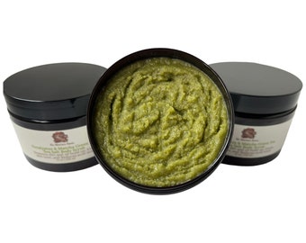 8oz/12oz Luxurious Eucalyptus and Matcha Green Tea Sea Salt Scrub / Natural Body Care / Exfoliating / Balances Oil Production / Non Greasy