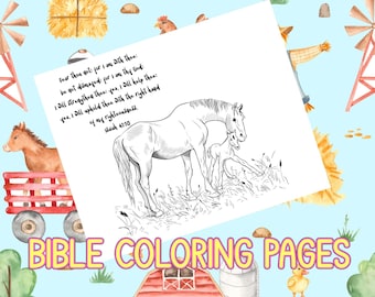 Set of Two | Bible Verse Coloring Pages | | Kids | Teens | Adults | Sunday School | Children's Church | Fear Thou Not