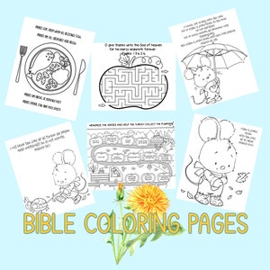 Thanksgiving Bundle | Set of Eight | Bible Activities and Coloring Pages | Kids | Bible Verses