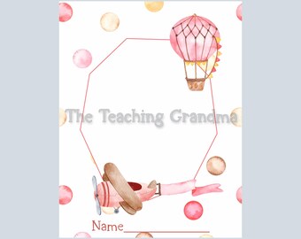 Pink Air Transport Sunday School Attendance Chart