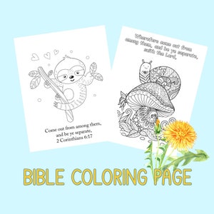 Set of Two | Bible Coloring Pages | 2 Corinthians 6 17 | Verses | Kids | Teens | Adults | Sunday School | Memory Work | Instant Download