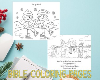 Set of Two | Bible Coloring Pages | Verses | Kids | Teens | Adults | Sunday School | Children's Church | Be Ye Kind