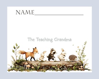Attendance Chart With Woodland Animals Playing Games