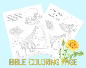 Set of Two Bible Coloring Pages | Verses | Kids | Teens | Adults | Sunday School | Memory Work | Children's Church | Instant Downloads