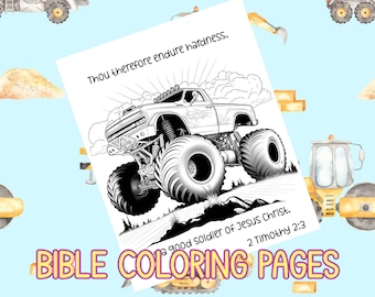 Bible Verse Coloring Page Bundle For Boys
