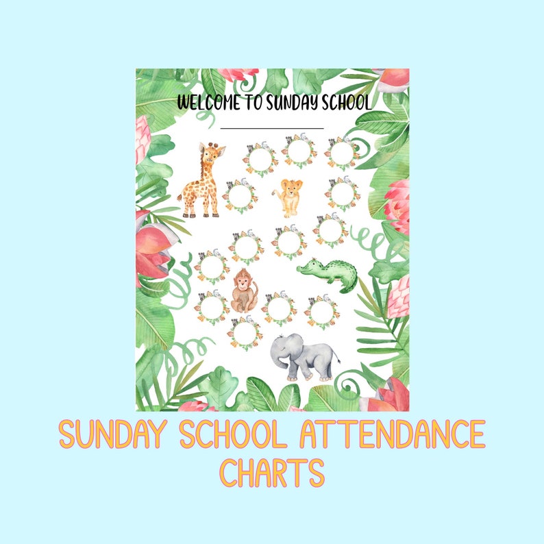 sunday-school-attendance-charts-set-of-three-etsy