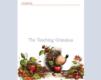 Hedgehog in Autumn Attendance Chart