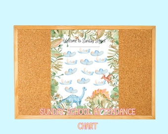 Dinosaur Sunday School Attendance Chart