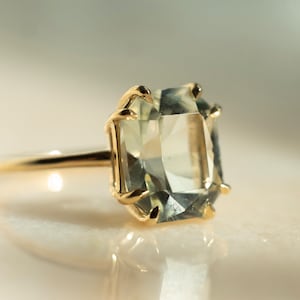 Green Amethyst &quot;Chloe&quot; Gold Ring | Custom Sizing