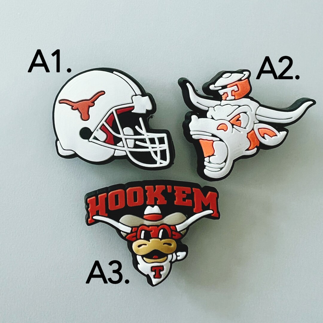 Pack of University of Texas Longhorns Croc Charms NCAA Croc Etsy